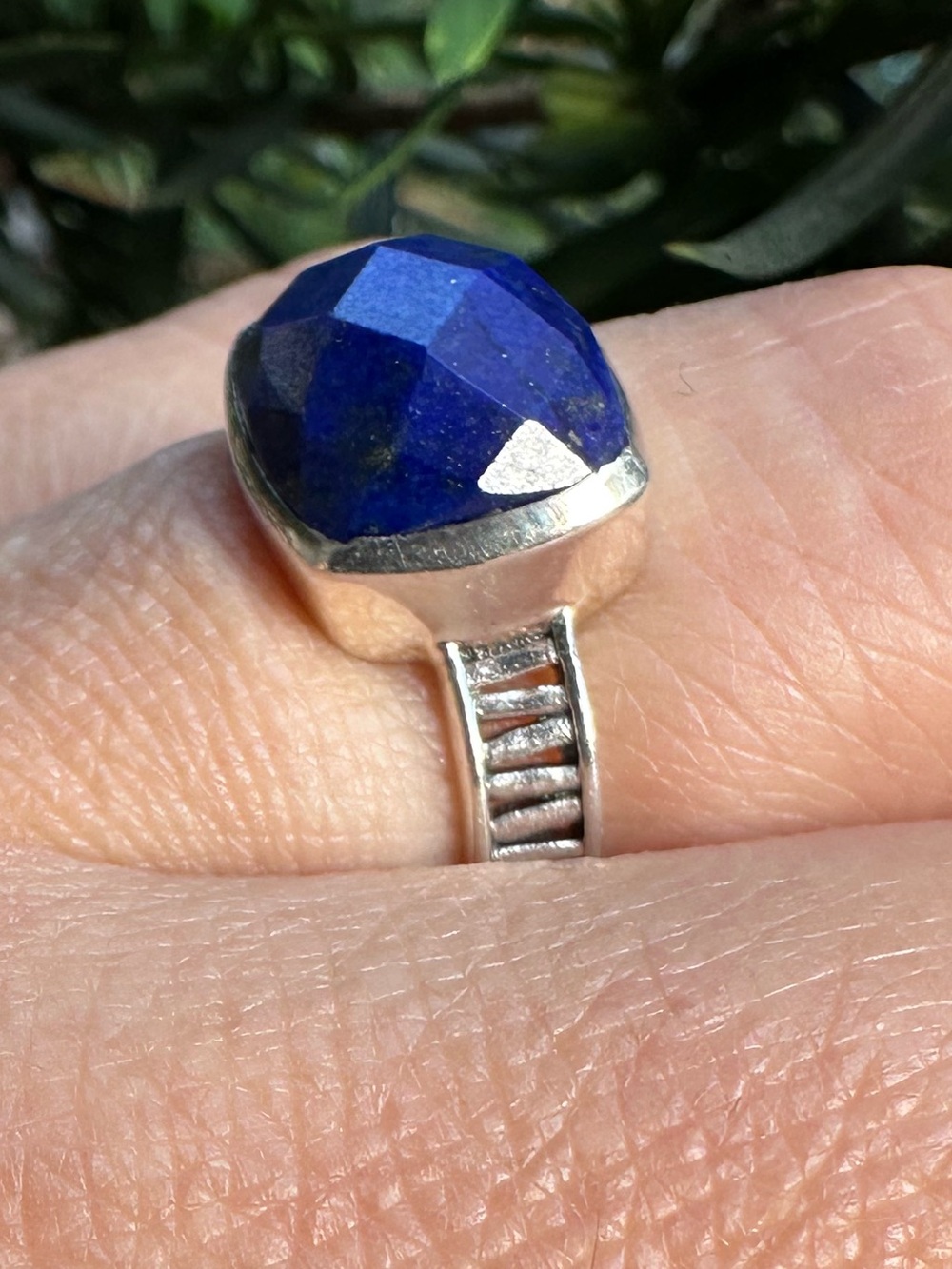925 Faceted Lapis-Ring - Sterling - Picture 2 of 6